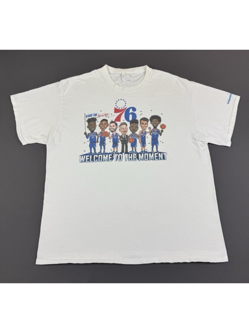 Rare NBA Philadelphia 76ers Sixers Caricature Art White XL Promo Lebron Embiid